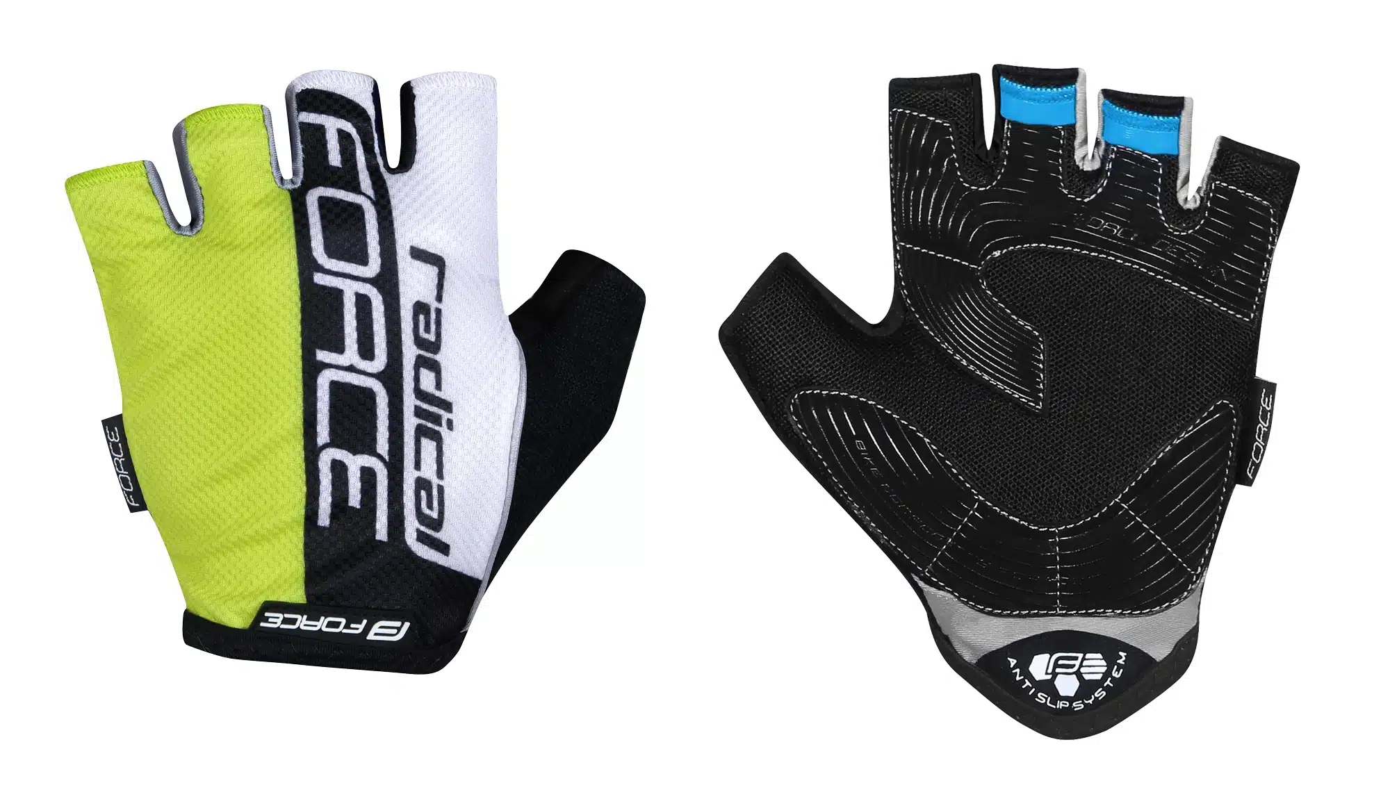 Rękawiczki rowerowe FORCE RADICAL fluo – czarne rozmiar S Force 2wheels.pl - have a bike day! 4