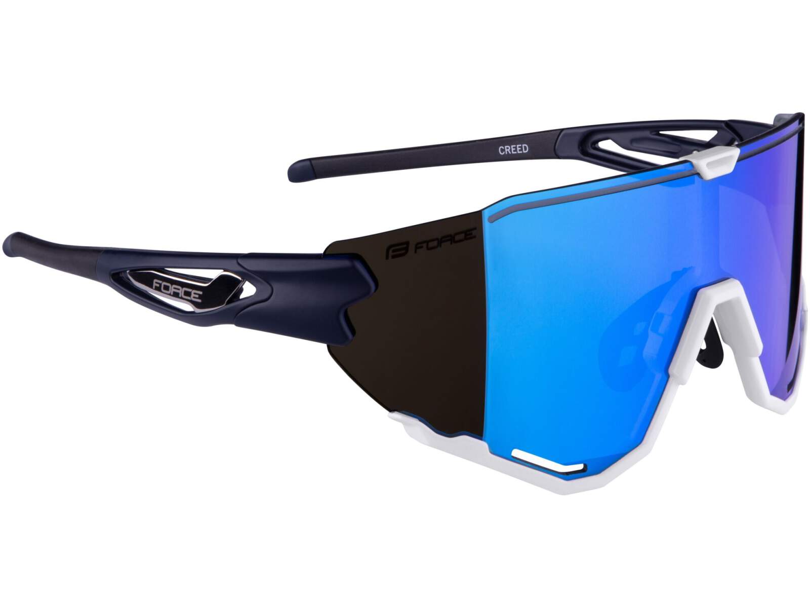 Okulary rowerowe Force Creed szkła niebieskie REVO (lustrzane)
