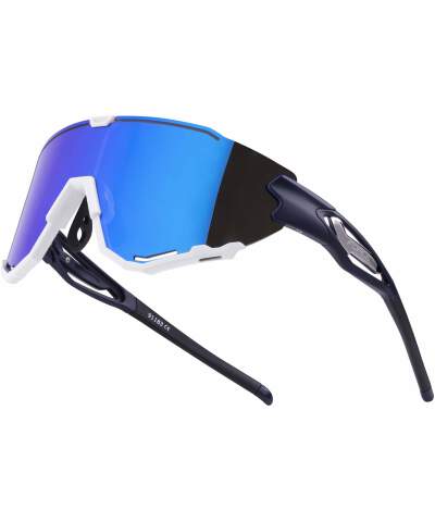 Okulary rowerowe Force Creed szkła niebieskie REVO (lustrzane)