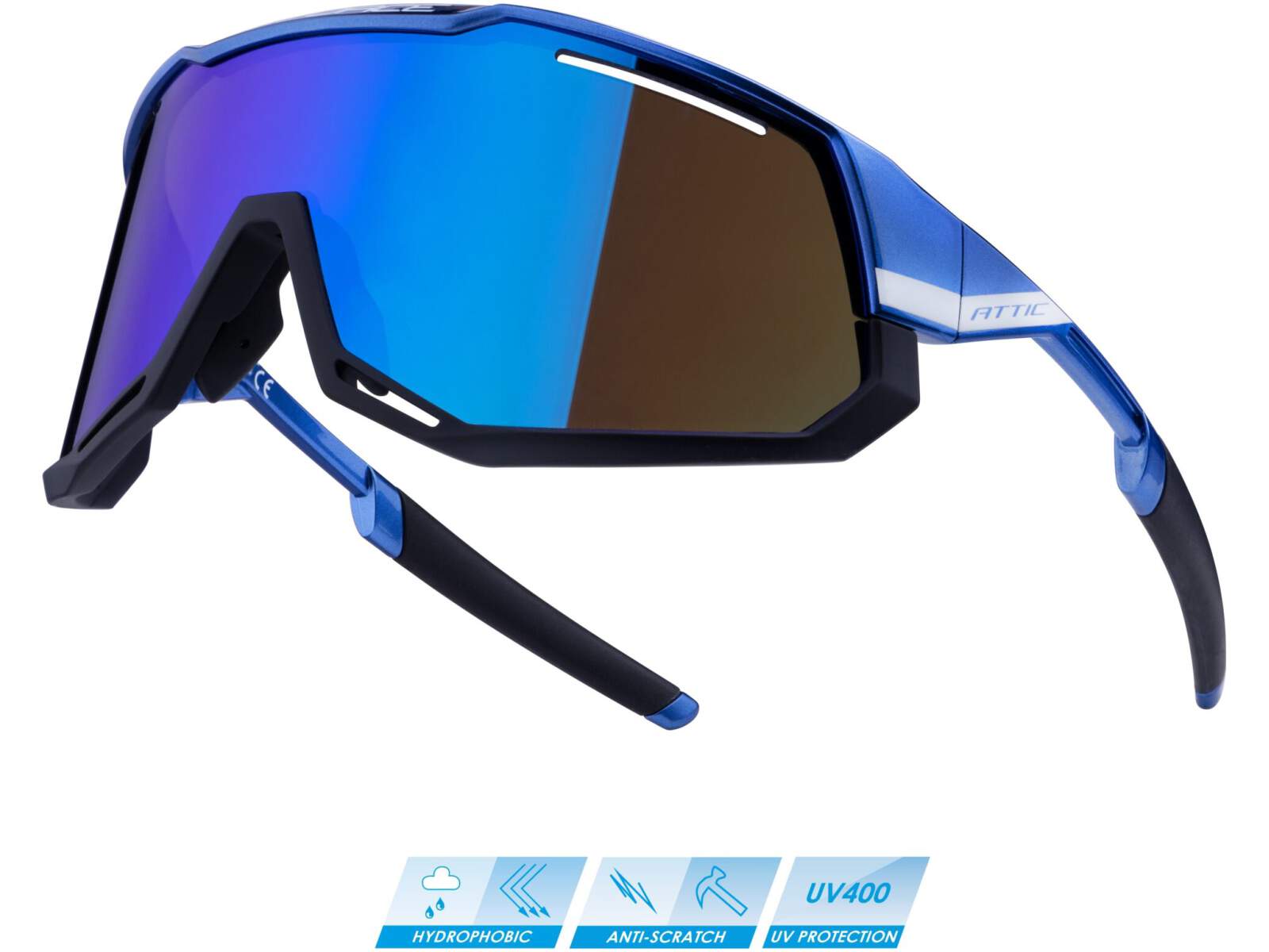 Okulary rowerowe Force ATTIC szkła niebieskie lustrzane