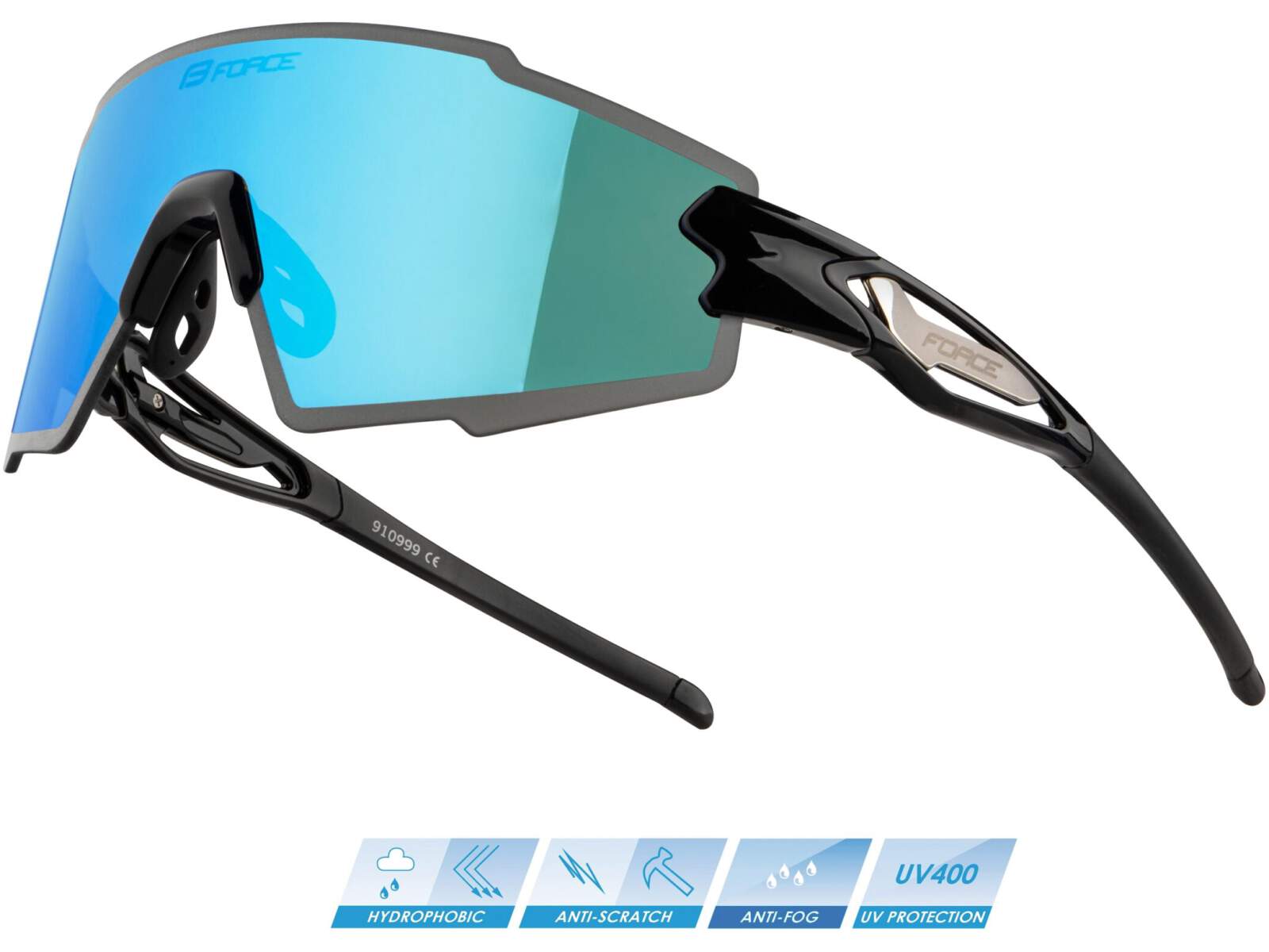 Okulary rowerowe Force MANTRA szkła niebieskie polaryzacyjne