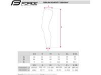 Nogawki Force RACE tabela rozmiarów
