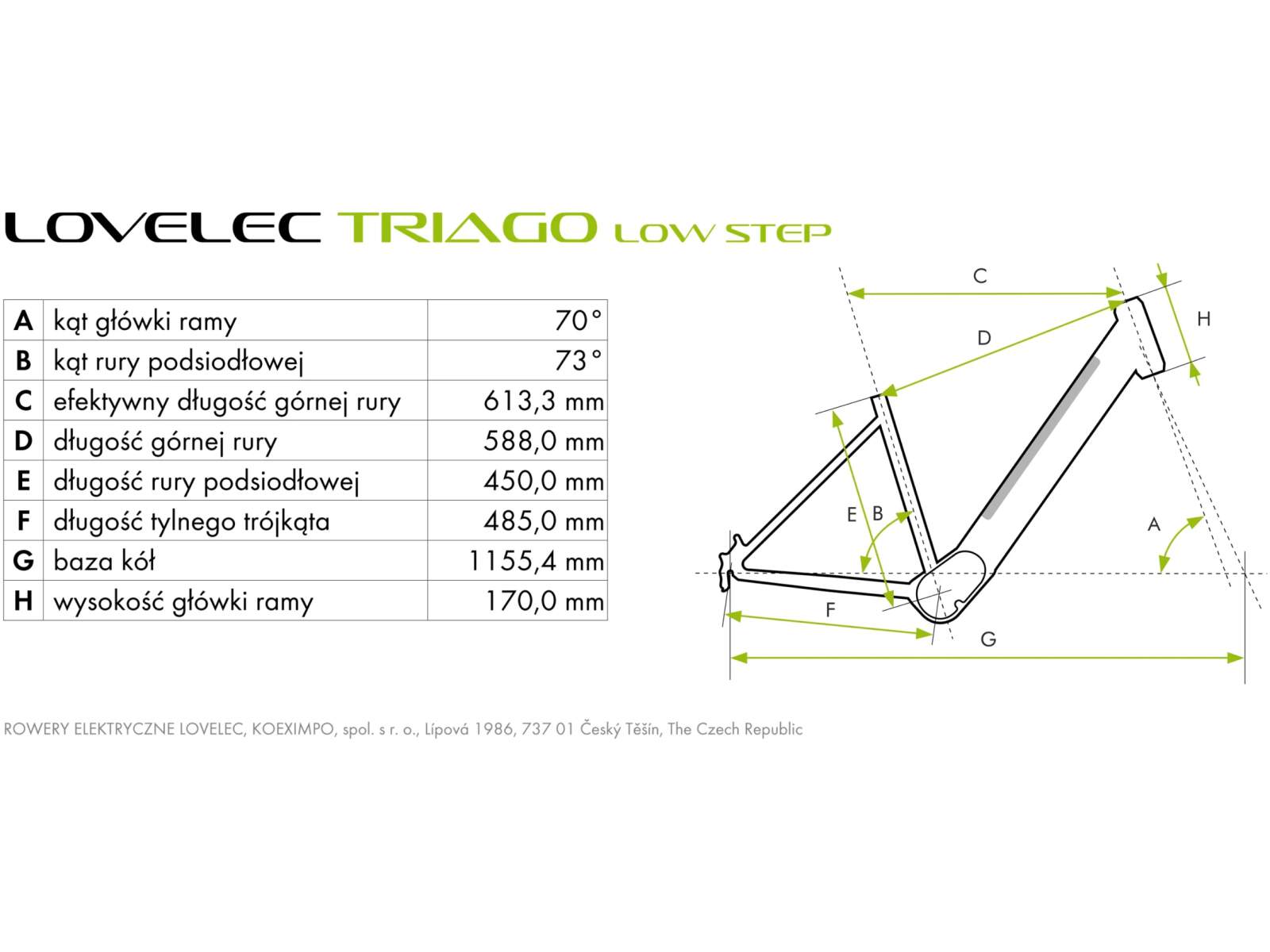 Lovelec eTour TRIAGO LOW STEP geometria