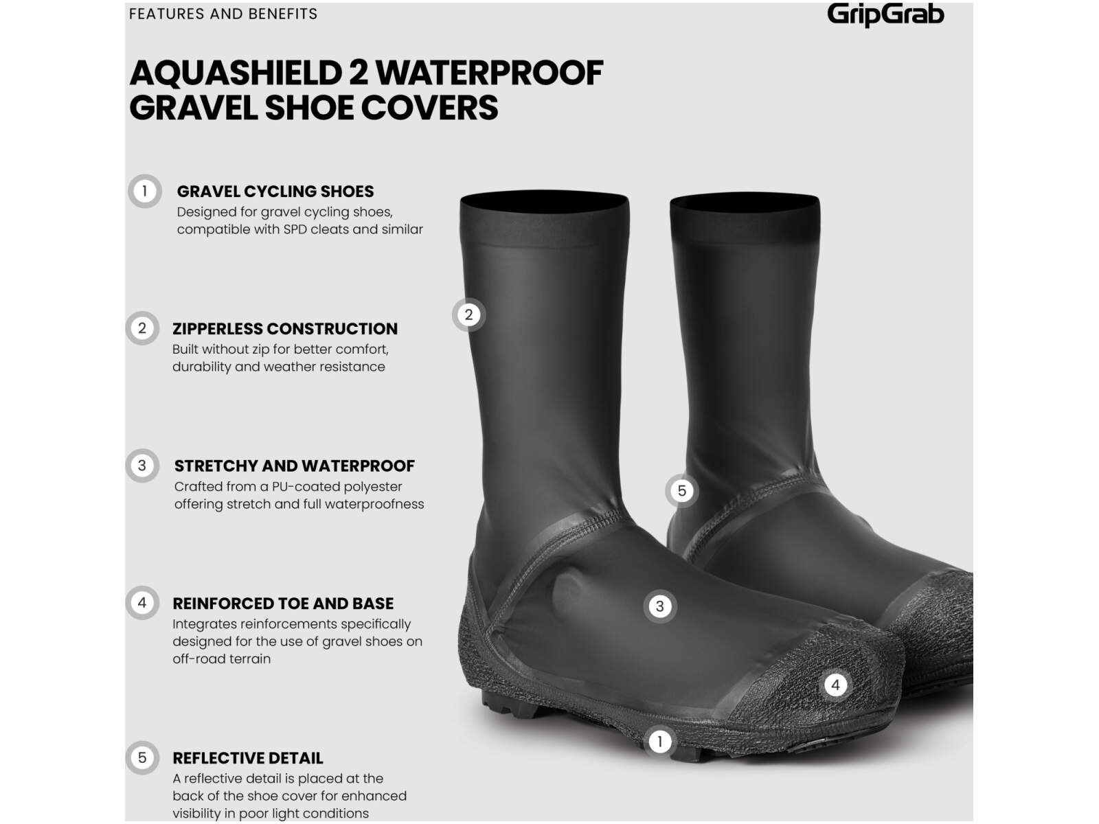 Ochraniacze na buty GripGrab AquaShield 2 Waterproof Gravel