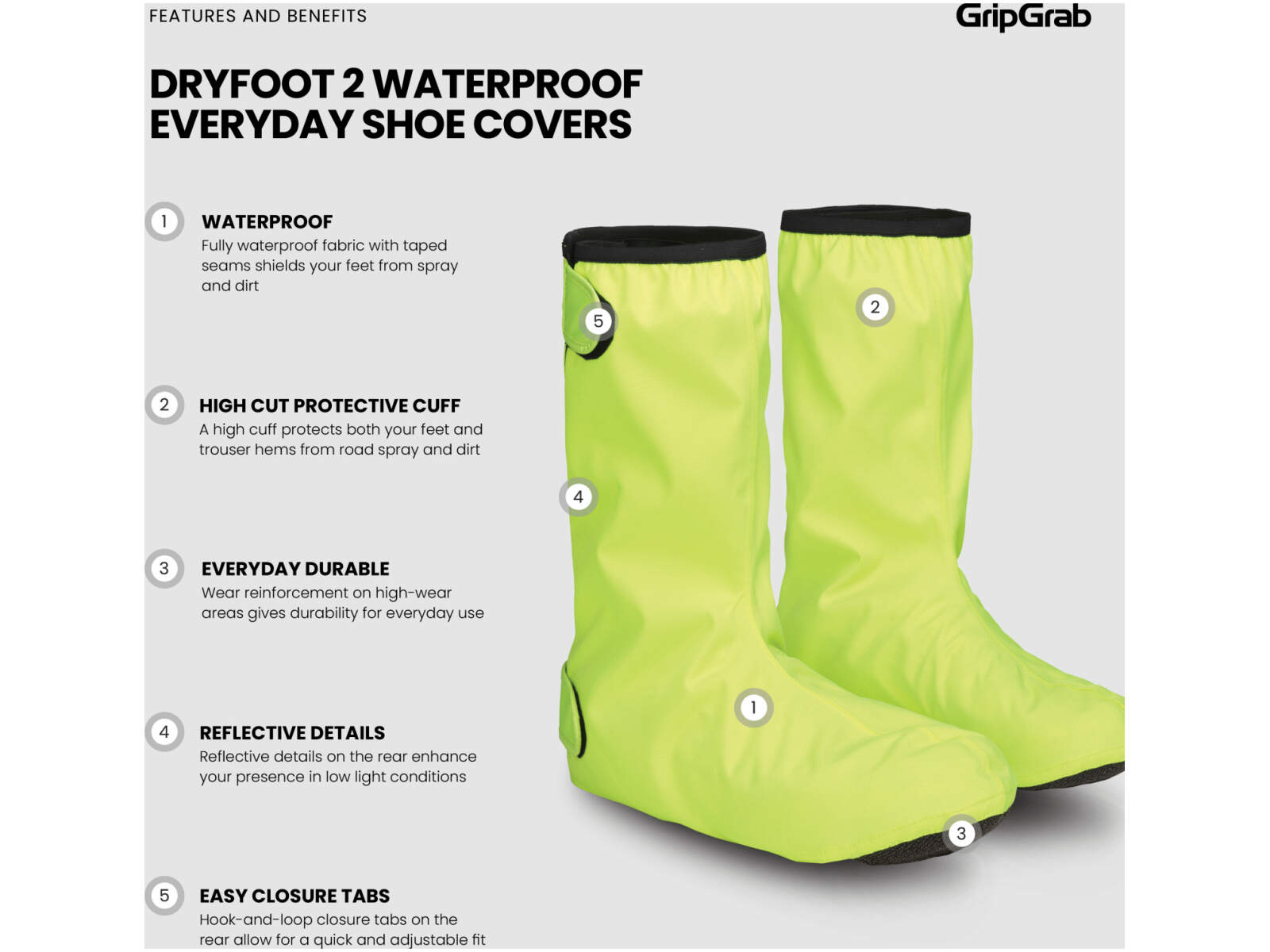 GripGrab DryFoot 2 Waterproof Everyday Shoe Covers