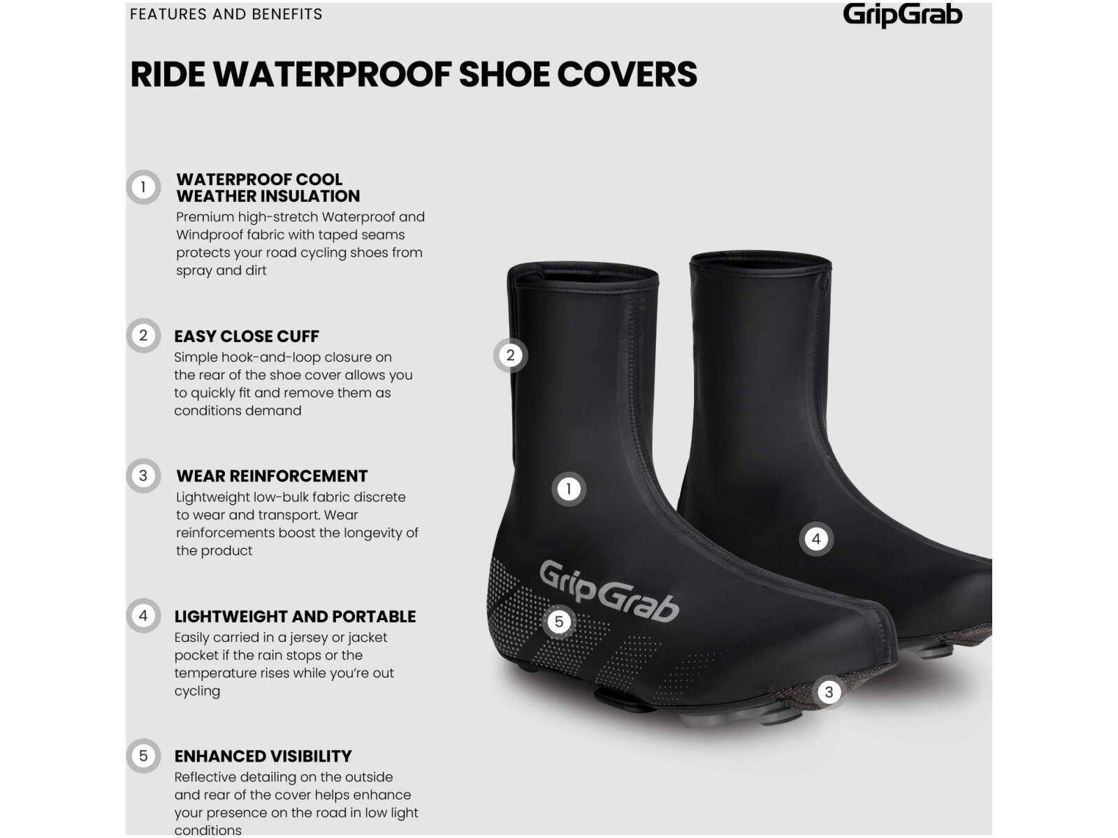 Ochraniacze na buty GripGrab Ride Hi-Vis Waterproof Road