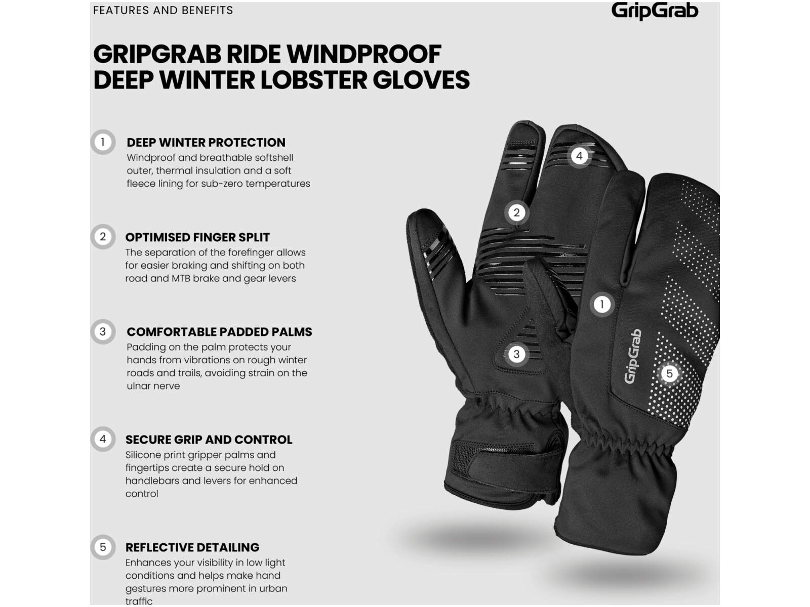 Rękawiczki zimowe FIST GribGrab Ride Windproof Deep