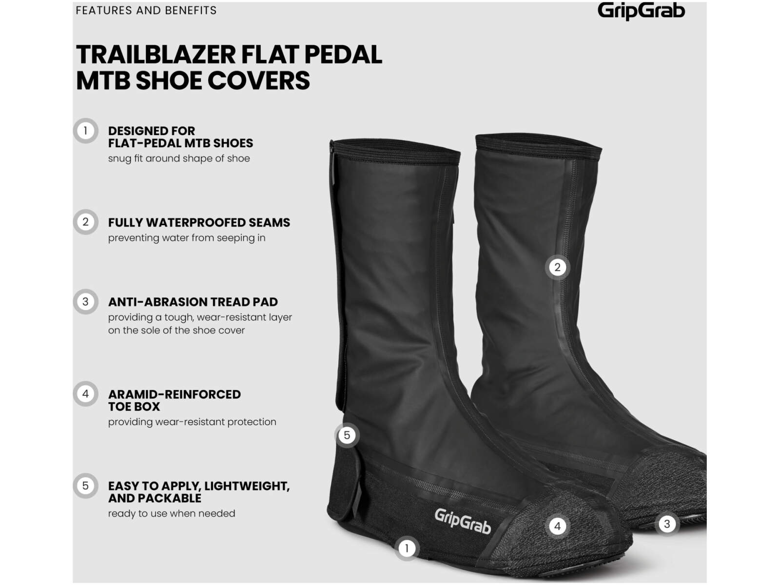 Ochraniacze na buty GripGrab TrailBlazer Flat Pedal MTB