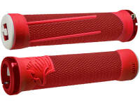 ODI AG-2 V2.1 ● Larger Diameter Grips feature a larger diameter than the original grips (30.5 mm) with offset padding towards the rider for improved comfort ● Soft pro compound provides excellent shock absorption ● Redesigned surface pattern for improved traction and vibration dampening ● Redesigned ends provide an improved feel ● Aluminium Reinforced Ends - Provide extra durability against grip blowout ● Thin ribs add control without a bulky feel ● Uses our race-proven Version 2.1 Lock-On System ● Molded over the aluminum endcap, the end provides durability but will not gouge