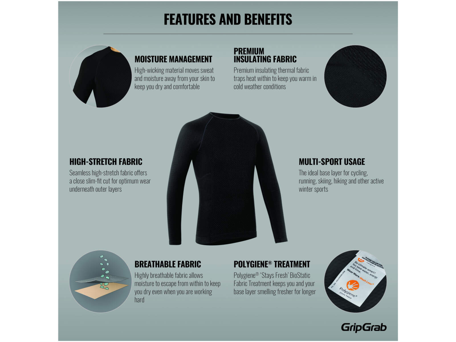 Koszulka termoaktywna GRIPGRAP Expert 2 Thermal Seamless Long Sleeve Base Layer